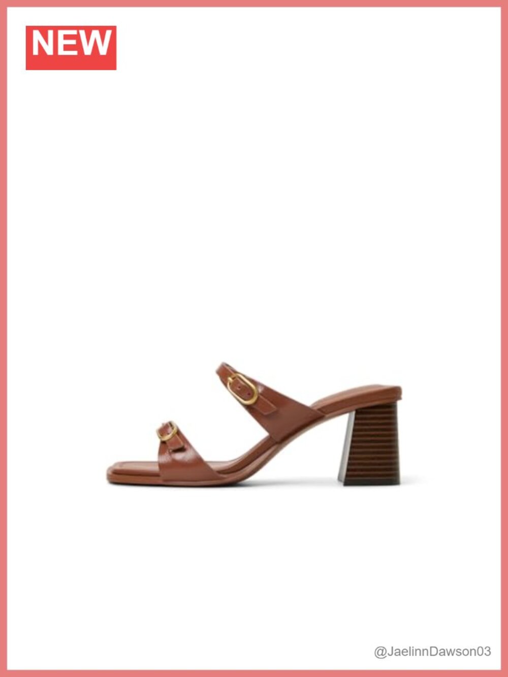 Women's Maymay Heeled Sandals Block Heel Square Toe Leather Slingback